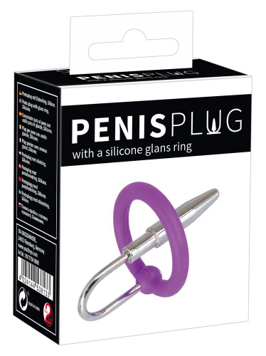 Уретральный плаг с силиконовым кольцом под головку Penis Plug фото 6