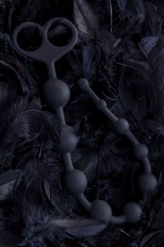 Черные анальные бусы Cephei - 33,5 см. фото 9