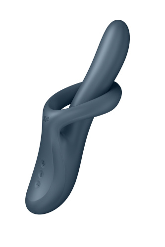 Серый вибратор-ротатор с функцией нагрева Heat Flex 4 - 23 см. фото 2