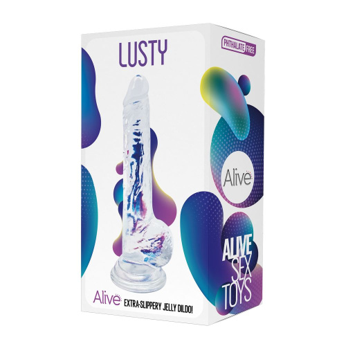 Прозрачный фаллоимитатор на присоске Lusty Jelly Dildo - 18 см. фото 2