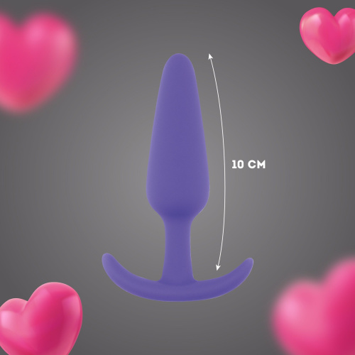 Фиолетовая анальная пробка с ограничителем - 10 см. фото 6