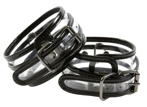 Прозрачные оковы с карабином Bare Bondage