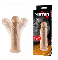 Телесный фаллоимитатор на присоске с гибким хребтом Ken Телесный фаллоимитатор на присоске с гибким хребтом Ken