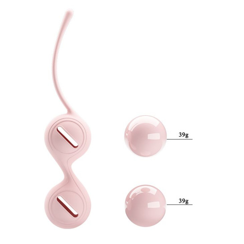 Нежно-розовые вагинальные шарики на сцепке Kegel Tighten Up I фото 4