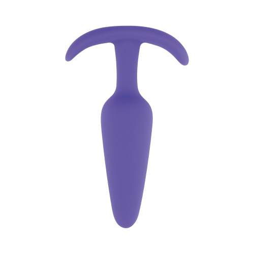 Фиолетовая анальная пробка с ограничителем - 9,5 см. Фиолетовая анальная пробка с ограничителем - 9,5 см.