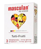 Презервативы Masculan Tutti-Frutti с фруктовым ароматом - 3 шт.