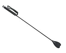 Чёрный стек с шлепком-сердечком - 60 см.