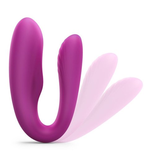 Лиловый вибратор для пар Match Up Couple Vibrator with Remote Control фото 2