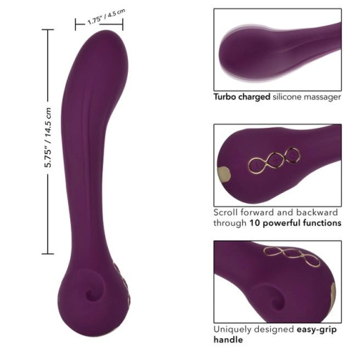 Фиолетовый изогнутый вибромассажер Passion - 21,5 см. фото 3