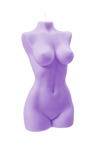 Фиолетовая интерьерная свеча в форме женского торса - 850 гр. фото 3