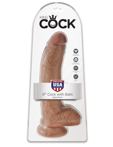 Фаллоимитатор-мулат 9  Cock with Balls - 22,9 см. фото 5