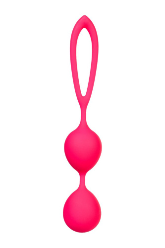 Ярко-розовые вагинальные шарики с петелькой фото 2
