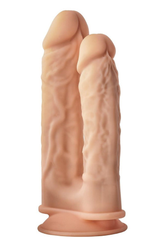 Телесный анально-вагинальный фаллоимитатор Double Penetrator - 19,5 см. фото 5