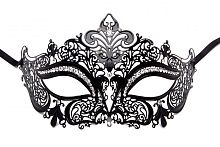 Чёрная маска на глаза из металлического ажура