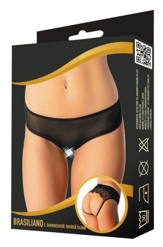 Оригинальные контактные трусики-бразилиана с кружевными вставками фото 4
