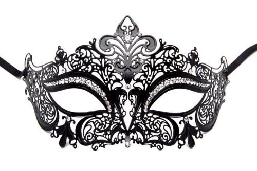 Чёрная маска на глаза из металлического ажура