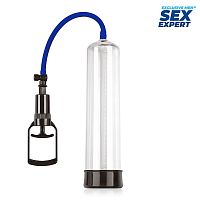 Прозрачная вакуумная помпа Sex Expert со шкалой