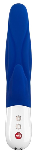 Синий вибратор с клиторальным отростком Lady Bi - 22,1 см. фото 3