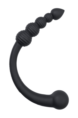 Черный двусторонний вибратор - 35 см. Черный двусторонний вибратор - 35 см.