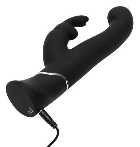 Черный вибратор-кролик G-Spot Stroking Vibrator - 24,2 см. фото 5