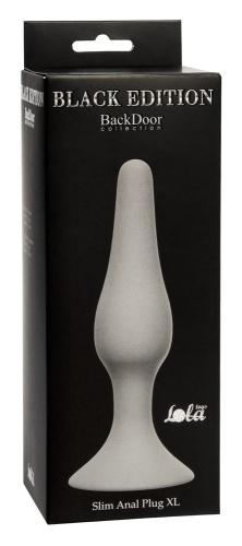 Серая анальная пробка Slim Anal Plug XL - 15,5 см. фото 3