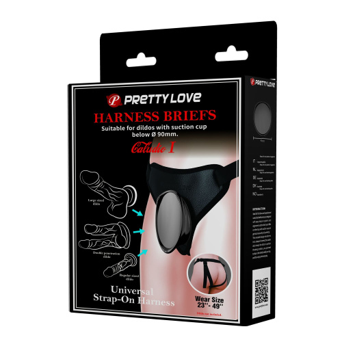 Черные трусики харнесс с платформой Caludio I фото 3