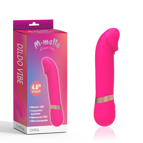 Розовый мини-вибратор с загнутой головкой Dildo Vibe - 11,7 см. фото 2