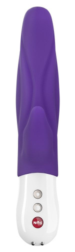Фиолетовый вибратор с клиторальным отростком Lady Bi - 22,1 см. фото 3