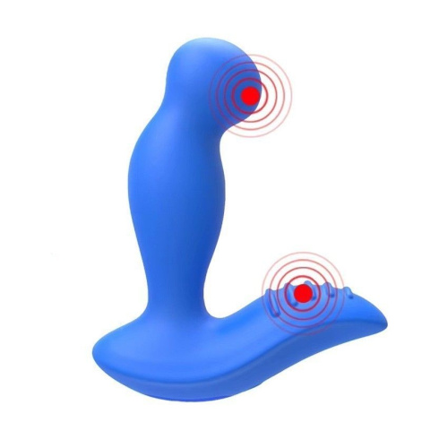 Синий вибромассажер простаты 3,5’’ P-spot Massager - 12,5 см. фото 4