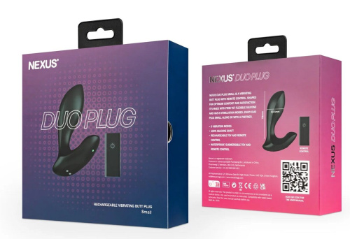 Черная анальная вибровтулка Nexus Duo Plug - 9,8 см. фото 5