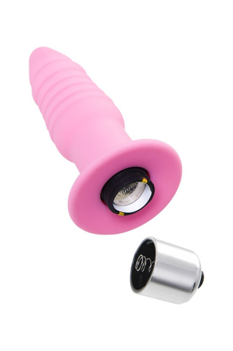 Розовая анальная вибровтулка Princess - 9 см. фото 6