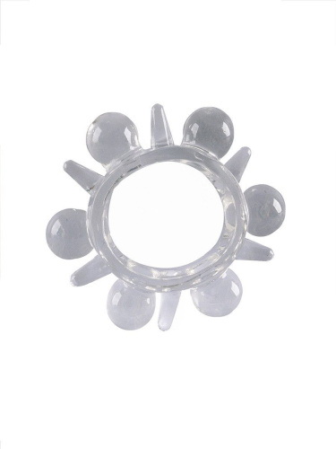 Прозрачное эрекционное кольцо с шариками и шипами фото 3 Прозрачное эрекционное кольцо с шариками и шипами фото 3