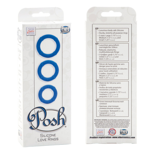 Набор из трех голубых эрекционных колец Posh Love Rings фото 4