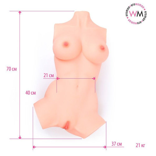 Телесный мастурбатор в виде женского торса фото 6