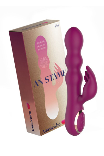 Сливовый вибратор-кролик AN Stamen с массажем бусинами - 22 см. фото 2 Сливовый вибратор-кролик AN Stamen с массажем бусинами - 22 см. фото 2