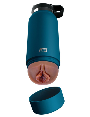 Смуглый мастурбатор-вагина в синей колбе F*ck Flask фото 3