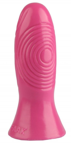 Розовая анальная втулка с рельефом - 17 см. фото 3