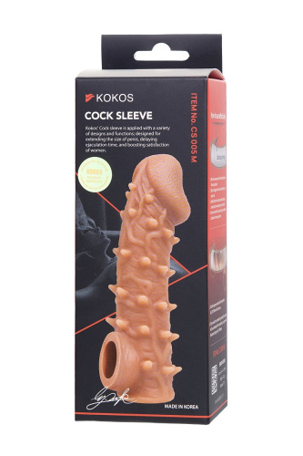 Телесная закрытая насадка с пупырышками Cock Sleeve 005 Size M - 15,6 см. фото 5