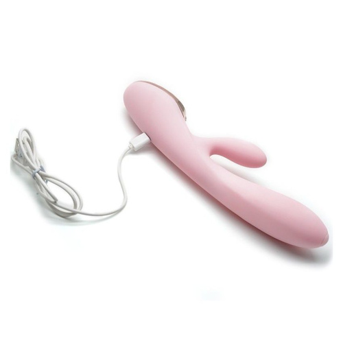 Нежно-розовый вибромассажер-кролик A-King - 22,6 см. фото 5