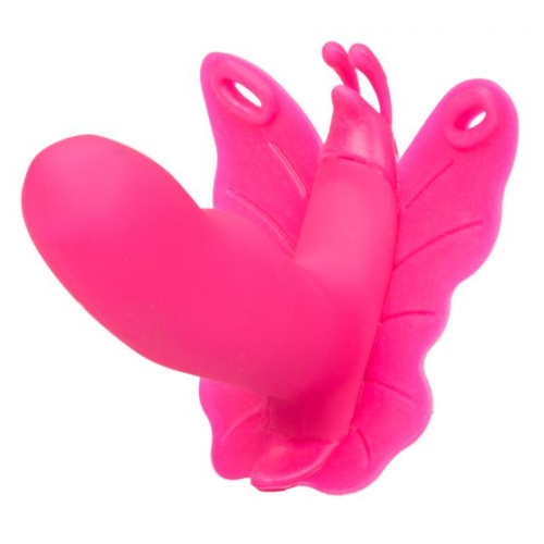 Розовая вибробабочка на ремешках Silicone Remote Venus Penis фото 2