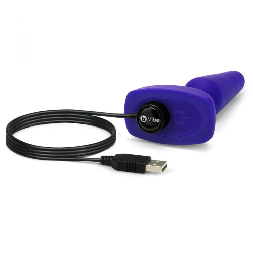 Фиолетовая анальная вибропробка с 3 источниками вибрации TRIO REMOTE CONTROL PLUG  PURPLE - 13,5 см. фото 3