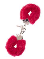 Металлические наручники с красной меховой опушкой Metal Handcuffs With Plush
