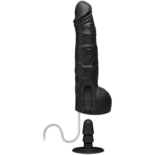 Черный фаллоимитатор с имитацией эякуляции Wet Works 10 Dual Density ULTRASKYN Squirting Cumplay Cock - 26,7 см. фото 3