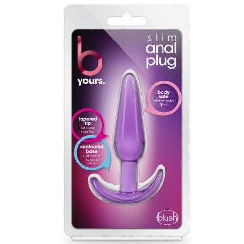 Фиолетовая анальная пробка в форме якоря Slim Anal Plug - 10,8 см. фото 2