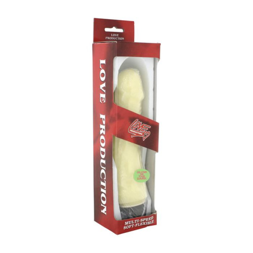 Реалистичный светящийся вибратор Glow In The Dark - 21 см. фото 2