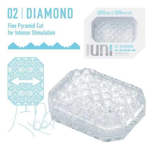 Прозрачный мастурбатор-стимулятор Tenga Uni Diamond фото 3