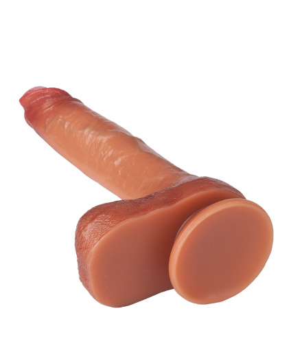 Реалистичный фаллоимитатор-гигант из двухслойного силикона - 26,5 см. фото 6