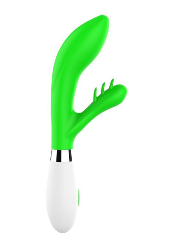 Зеленый вибратор-кролик Agave - 23 см. фото 3