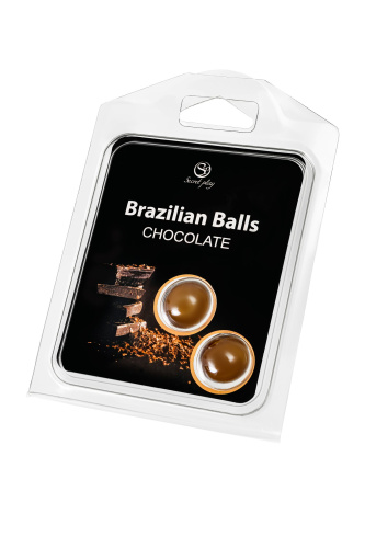 Набор из 2 шариков с массажным маслом Brazilian Balls с ароматом шоколада фото 2