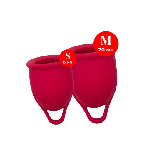 Набор из 2 красных менструальных чаш Iona Набор из 2 красных менструальных чаш Iona